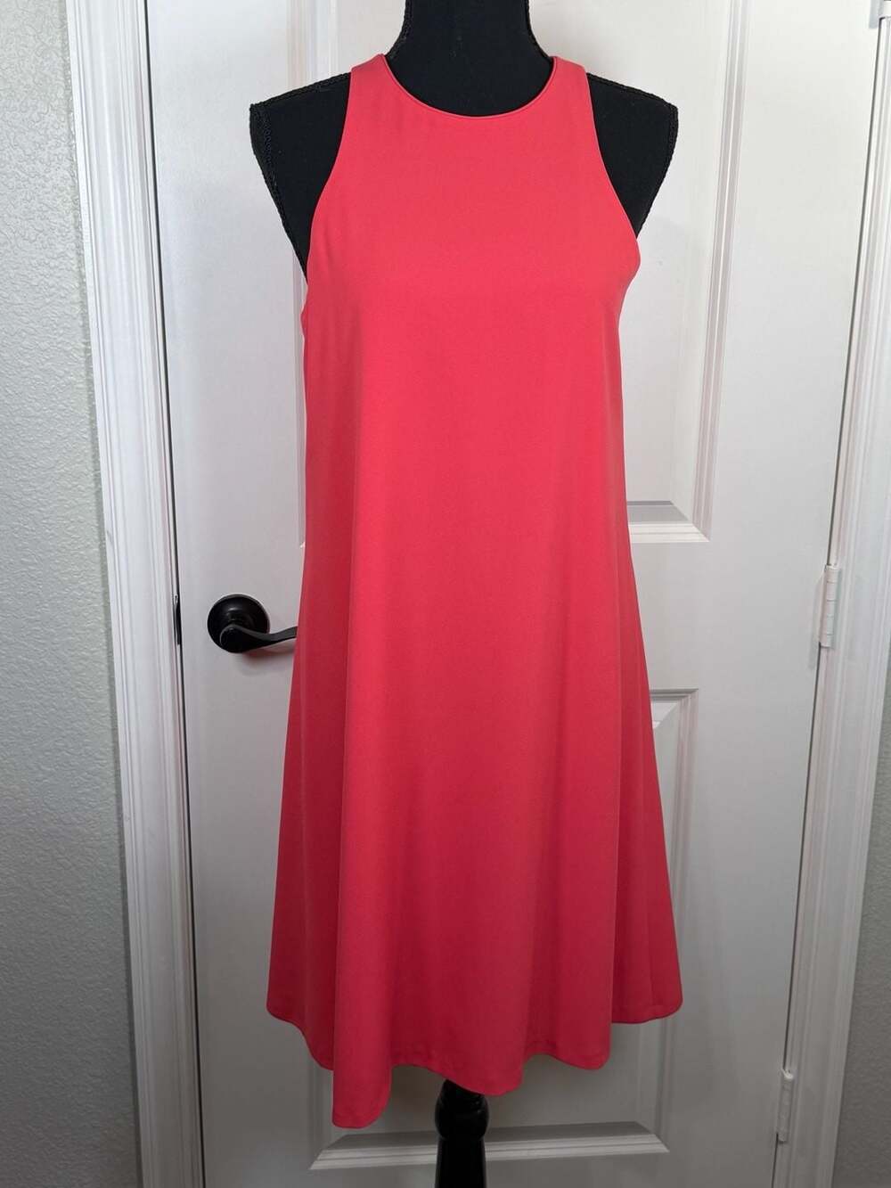 Cremieux Coral Pink Halter Neck Shift Dress Size Medium
